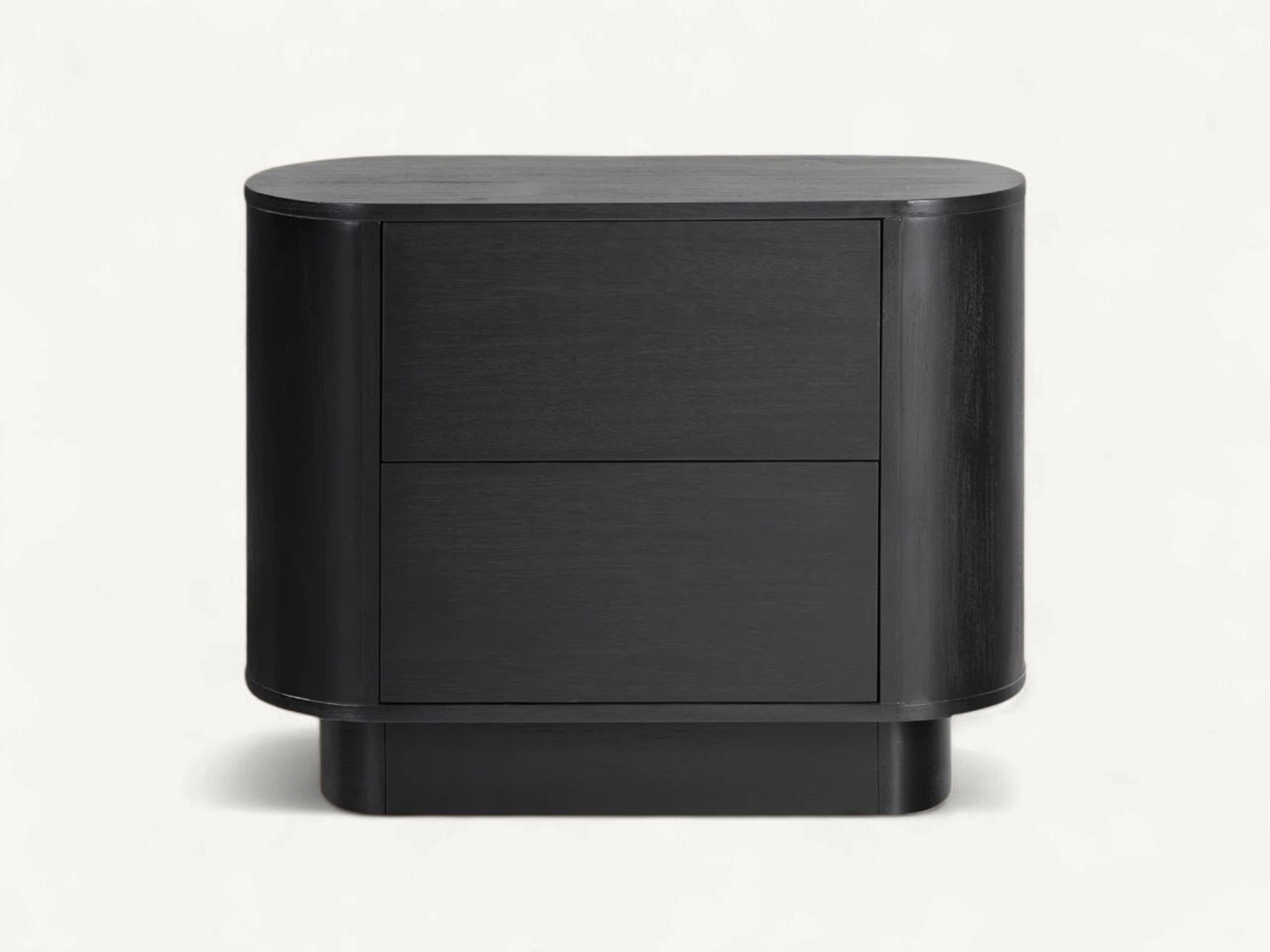 Minimalist teak wood nightstand featuring a single drawer, an open storage shelf, and sleek, slightly tapered legs with a warm natural finish.